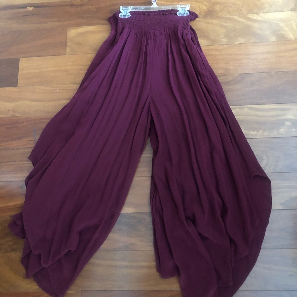Burgundy summer genie cut pants